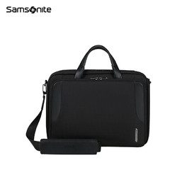 Samsonite 新秀麗 公文包男士商務通勤手提電腦包橫款單肩包黑色15.6英寸KL6*09003
