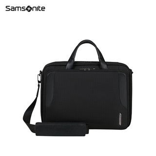 Samsonite 新秀丽 公文包男士商务通勤手提电脑包横款单肩包黑色15.6英寸KL6*09003