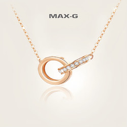 MAX-G 双环锁骨链项链时尚饰品银小众设计送女友情人节礼物
