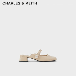 CHARLES & KEITH CHARLES&KEITHCK1 女士半宝石装饰粗跟穆勒鞋