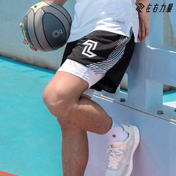 左右力量 籃球褲美式男夏季寬松大碼白色四分短褲跑步訓練褲子男