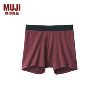 MUJI 無印良品 无印良品（MUJI）男式 莱赛尔 前开口 平角内裤 裤头四角裤 深紫红色3A S