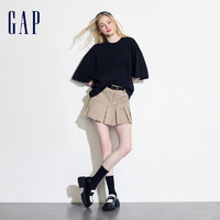 Gap 盖璞 女士拼接logo圆领宽松短袖T恤 512840 黑色 XL