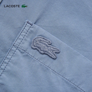 LACOSTE法国鳄鱼男装24年夏季男士衬衫纯色简约百搭衬衫CH0898 IT8/灰蓝色 41 /180