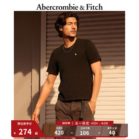 ABERCROMBIE & FITCH男装女装装 24春夏美式小麋鹿圆领短袖T恤 358668-1 黑色 M (180/100A)