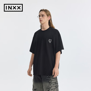 英克斯（inxx）APYD 潮牌基础简约多色短袖休闲宽松T恤APE2010753 黑色 L
