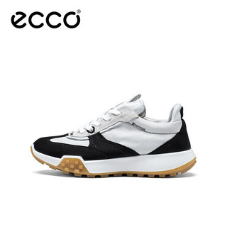 爱步（ECCO）运动鞋女 老爹鞋百搭撞色休闲跑步鞋女 复古211723 黑色白色21172360389 39