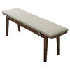 纳仕德 WSA0023实木长条凳客厅现代简约床尾凳换鞋凳 胡桃色带坐垫1.2米