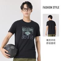 JEANSWEST 真维斯 男士短袖t恤夏季休闲日常百搭圆领印花体恤纯棉亲肤透气上衣男