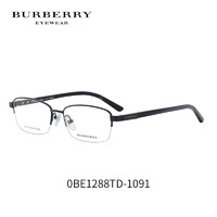 BURBERRY 眼镜框男大框近视眼镜女博柏利眼镜架方框可配度数镜片 0BE1288TD-1091-55 单框可配镜片