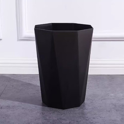 千奇夢 家庭清潔濕巾TS1北歐創意簡約鉆石家用垃圾桶無蓋廚房客廳辦公室 黑色 小號