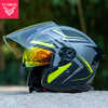 VCOROS四分之三盔夏季男女摩托车头盔双镜片半盔机车电动车帽