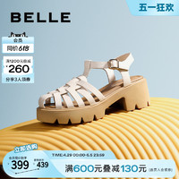 BeLLE 百丽 厚底包头猪笼鞋女鞋子夏季新款鞋子镂空罗马凉女鞋BK734BL3
