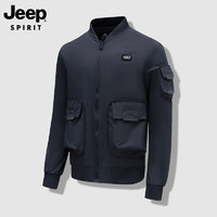 JEEP SPIRIT 吉普（JEEP）夹克男外套春秋男士休闲棒球领运动工装男装上衣 灰色 M