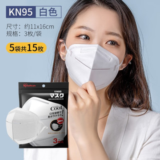 IRIS 爱丽思 KN95口罩正品防尘防雾霾透气3D立体一次性日本白色口罩男女 白色 一次性独立包装口罩