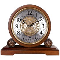 威灵顿 座钟 欧式客厅大号实木台钟创意钟表复古摆件床头表中式时钟 T20225