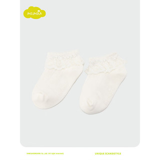moimoln小云朵童装新生婴儿袜子女宝宝短袜夏季薄款女童公主袜子 米白色 10cm