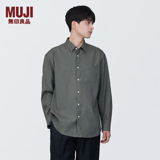 无印良品 MUJI 男式 麻混 长袖衬衫 男士衬衣外套 早春 AC1XAA4S 灰色 XL 180/104A