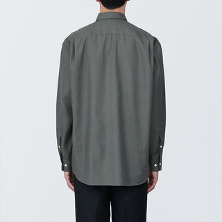 无印良品 MUJI 男式 麻混 长袖衬衫 男士衬衣外套 早春 AC1XAA4S 灰色 XL 180/104A
