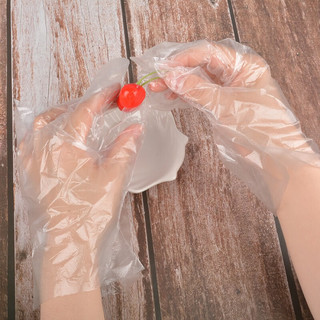 SAFEBET 萨夫百德 一次性手套食品餐饮加厚透明塑料薄膜PE手套美发实验检查手套 1包100只
