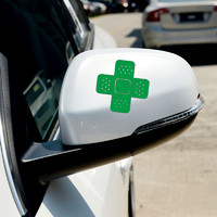 HUAZHOU 汽车车痕创可贴划痕遮挡贴纸反光3D立体个性创意防水防晒 十字创可贴 反光绿