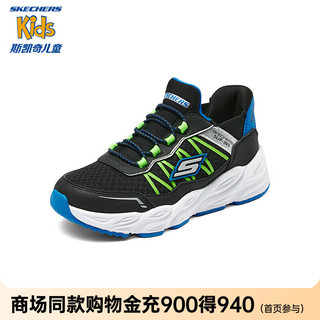 SKECHERS 斯凯奇 闪穿鞋一脚蹬男童轻便运动鞋春秋款休闲鞋403836L 黑色/蓝色/柠檬色/BBLM 37码