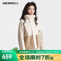 MERRELL 迈乐 运动户外24新款冲锋衣单层女款冲锋外套防风户外登山徒步外套 浅卡基 2XL