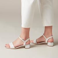 Clarks 其乐 女鞋正装粗跟一字带仙女外穿方跟搭扣女凉鞋