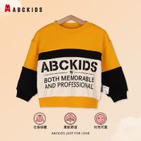 ABCKIDS 儿童2023冬季字母圆领拼色绒里休闲卫衣