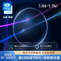 essilor 依视路 1.60钻晶升级非球面防蓝光清晰镜片 +赠钛镜框（可升级暴龙镜框）