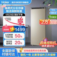 Haier 海尔 193升母乳家用微霜立式大容量冷冻冰柜小型抽屉式迷你冰箱