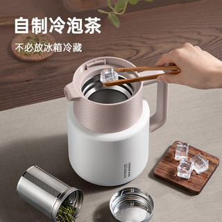 炊大皇316不锈钢焖茶壶大容量茶水分离智能温度显示茶壶灰色1.5L 枪灰色