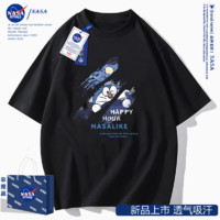 NASAMJ NASA官方联名短袖T恤2024夏季新款ins男潮牌闺蜜装情侣纯棉舒适