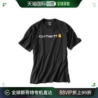 韩国Carhartt 男士黑色字母短袖T恤上衣夏季宽松时尚百搭