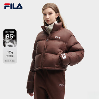 斐乐女子短款服冬新保暖防风宽松面包服运动外套女 热可可-DK 160/80A/S