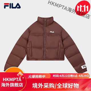 斐乐女子短款服冬新保暖防风宽松面包服运动外套女 热可可-DK 160/80A/S