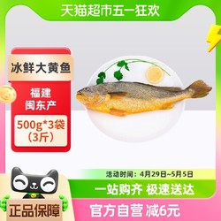 渔传播 福建闽东冰鲜大黄鱼深海鱼500g*3袋（3斤）海鲜