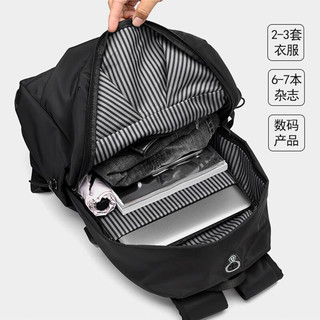 SWISSMILITARY瑞士军士刀双肩包男士休闲背包旅行商务电脑包大容量高中书包 黑色加大 16寸电脑