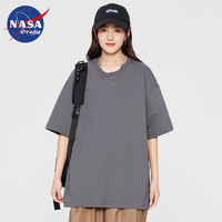 NASAR-FARM 重磅210g纯棉纯色T恤夏季男女同款落肩圆领厚实打底衫内搭短袖