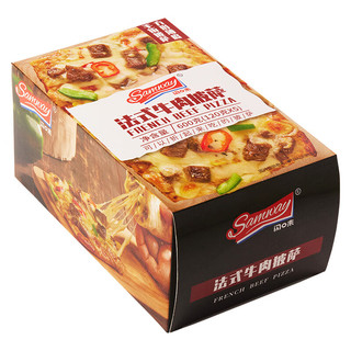 闪味法式牛肉披萨600g半成品方形披萨加热即食家庭分享商超同款 600g/5片装/盒装