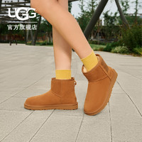 UGG 秋季女士靴平底休闲纯色LOGO时尚短靴经典雪地靴 1108231