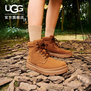 UGG 秋季男士休闲舒适平底纯色系带时尚马丁靴短靴 1153750