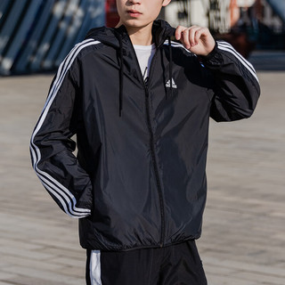 阿迪达斯 （adidas）外套男装上衣 24春季户外跑步训练运动服防风衣梭织开衫夹克 IB0378/梭织连帽/主推款 XL