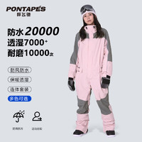 PONTAPES 日本OC单板连体滑雪服PONTAPES男女防水透气滑雪衣裤套装潮户外冬