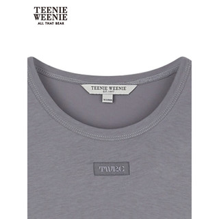Teenie Weenie【莫代尔混纺】小熊2024年夏季软糯短袖T恤ins风 灰色 175/XL