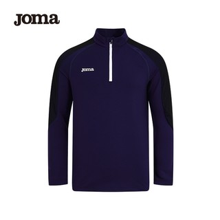 JOMA足球服长袖男半拉链训练衫足球运动训练服上衣男士卫衣外套套头衫 黑色 L