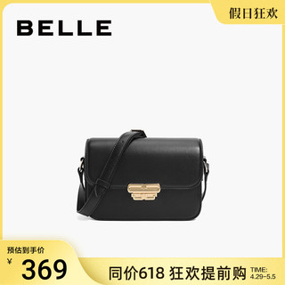 BeLLE 百丽 包包女2024新款简约百搭高级质感单肩斜挎黑色小方包X9204CX3