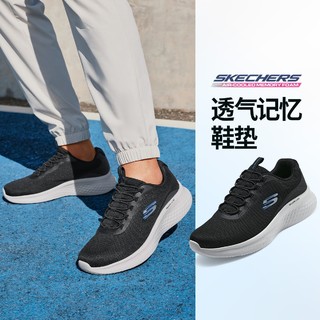 百亿补贴：SKECHERS 斯凯奇 s男子轻量舒适跑步鞋透气休闲运动鞋232599 全黑色/BBK 42