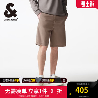 杰克·琼斯（JACK&JONES）夏季男士五分裤略宽松版型字母贴布休闲百搭短裤男224215034 金棕色E10 金棕色E10 175/80A/MR