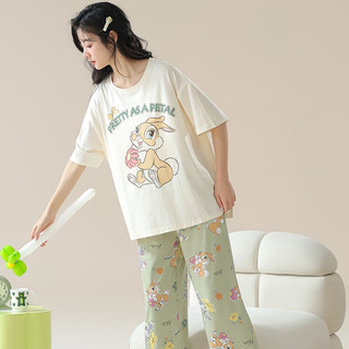 婧麒月子服夏季睡衣时尚家居睡衣套装轻薄透气 浅绿色+Jsy127680 M